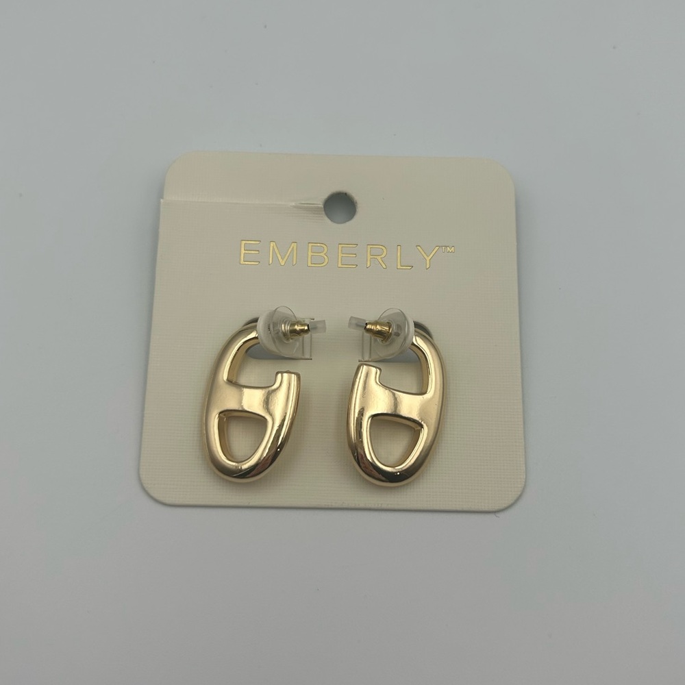 *New* Emberly Goldtone Modern Chunky Hoop Earrings
